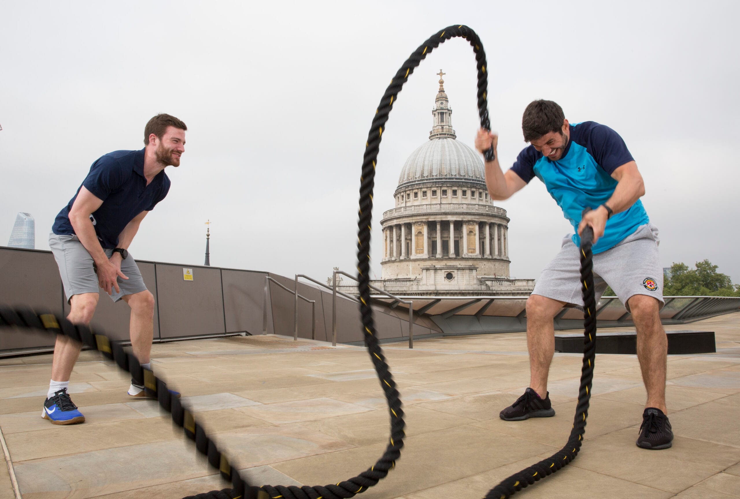 exercise rope in London on terrace